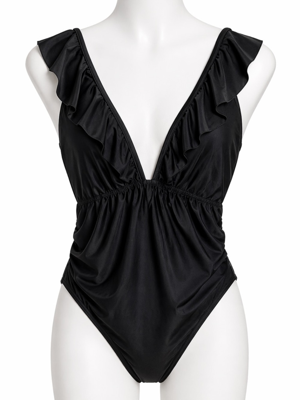 Pinkblush Black Backless Ruffle One Piece Bathing suit size medium